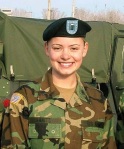 This is Army Captain Christina Fanitzi, engaged and in uniform. Stay tuned to see her finished wedding look.